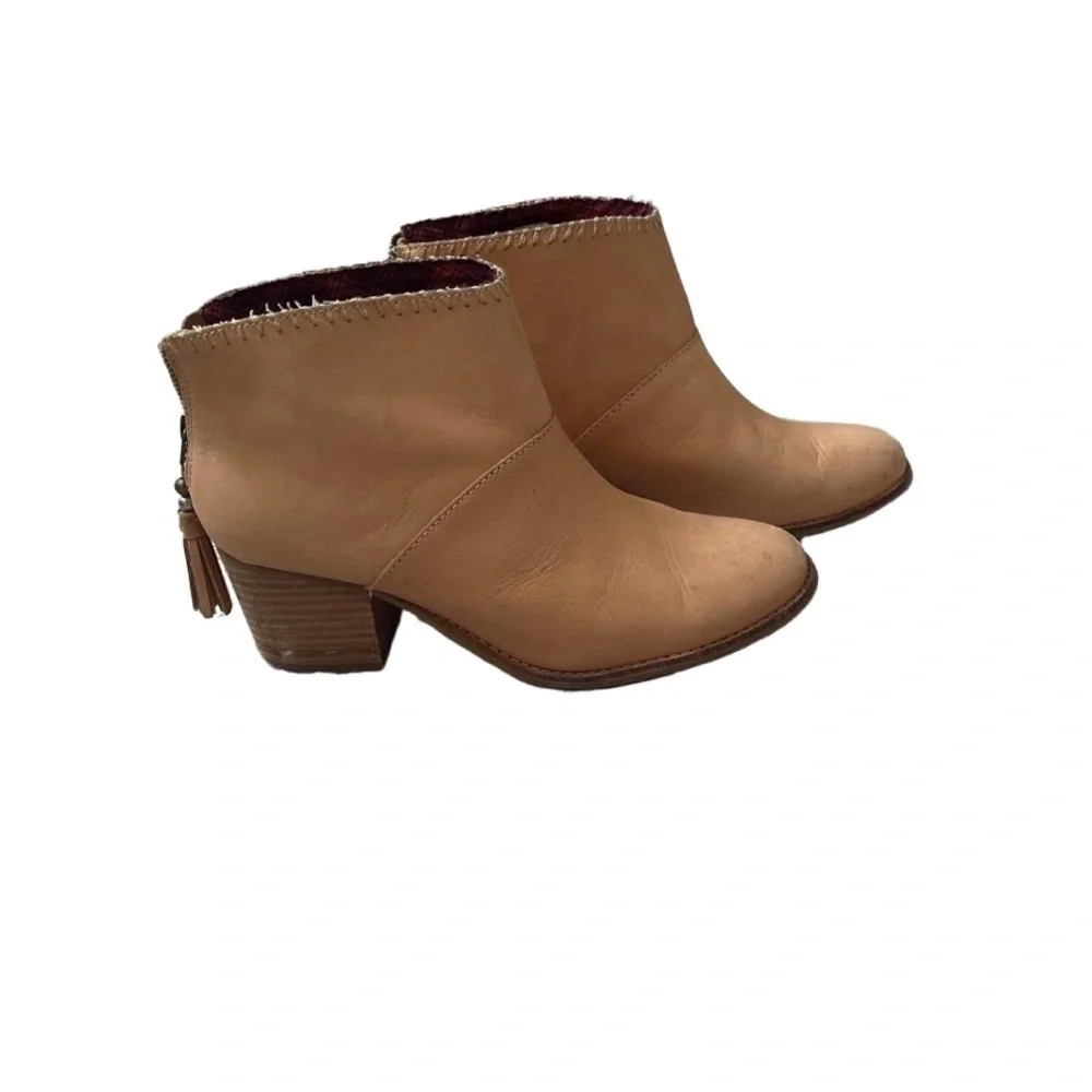 Toms Leila leather tan western bootie - Picture 1 of 9